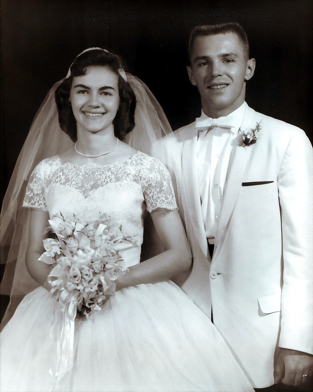 Gus and Mary on their wedding day